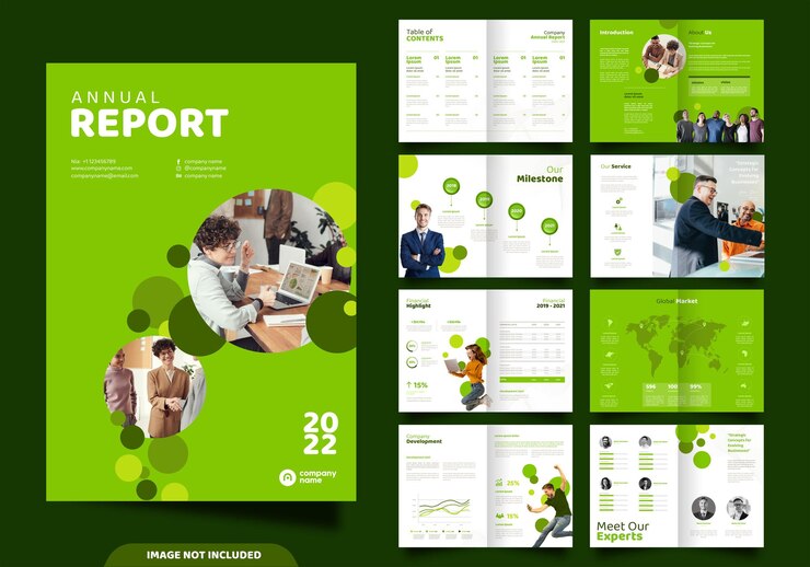 Vector vector sjabloon lay-outontwerp met voorblad voor bedrijfsprofiel en brochures