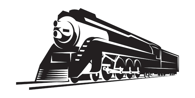 Vector sjabloon met een locomotief vintage trein