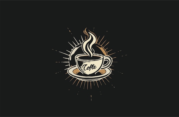 Vector sjabloon voor het ontwerpen van het logo van de koffiekop