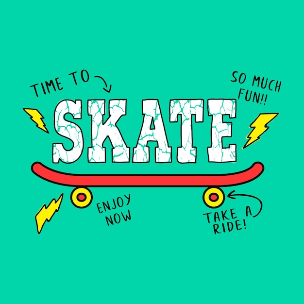 VECTOR SKATE BOARD GRUNGE TEXT