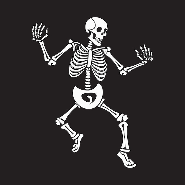 Vector skeleton dancing sketch hand drawn vector