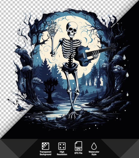 Vector vector skeleton playing guitar halloween