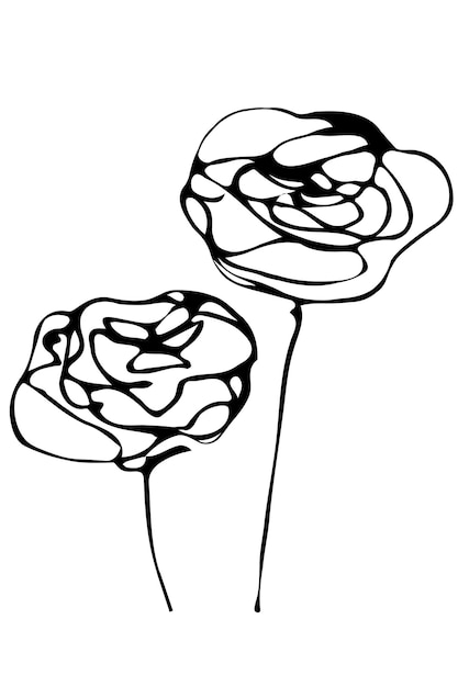 Vector sketch abstract flower