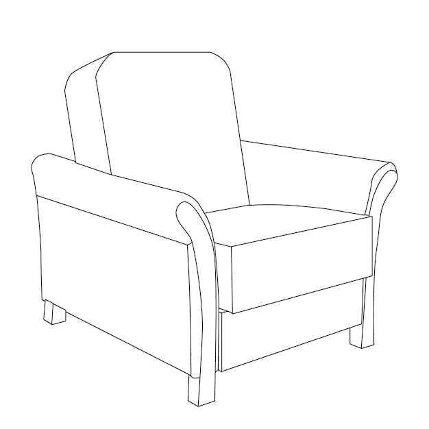 Vector sketch armchair on white background