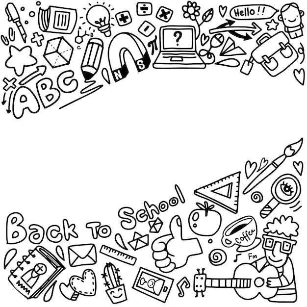 Vector sketch back to school background