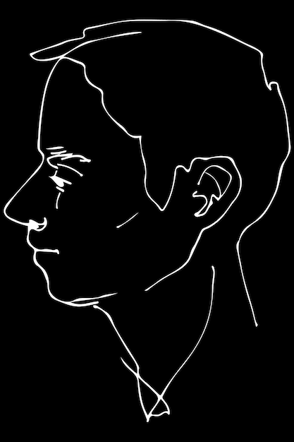 Vector vector sketch of a beautiful man profile