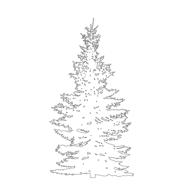 Vector sketch of a Christmas tree