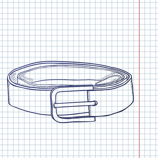 Vector Sketch Classic Leather Belt