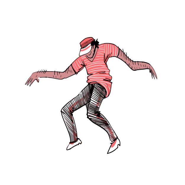 Vector vector sketch of a dancing guy