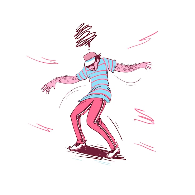 Vector sketch of a dancing guy