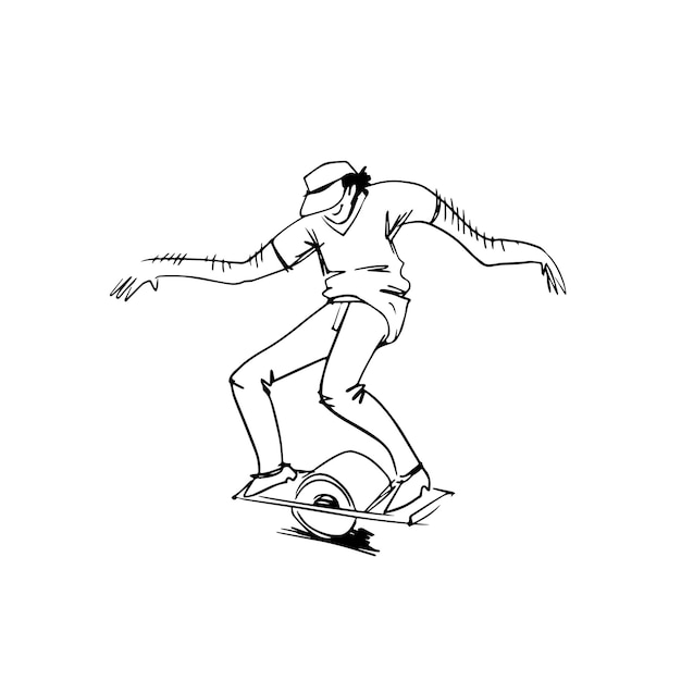 Vector vector sketch drawing of a guy riding a unicycle
sports guy