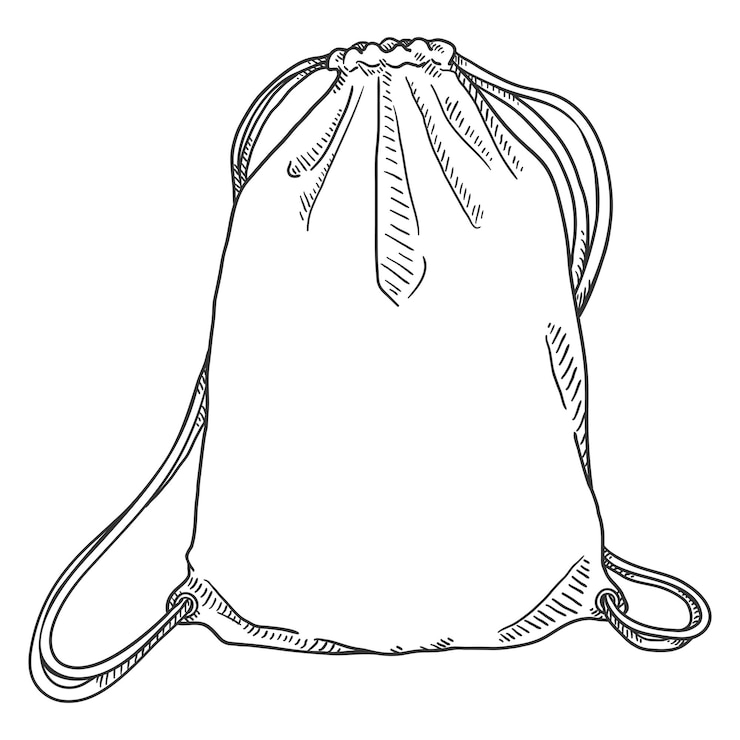 Vector vector sketch drawstring bag shoesbag sports backpack