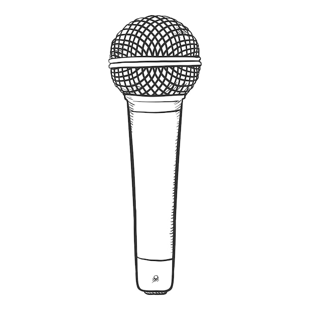 Vector Sketch Dynamic Microphone Illustration