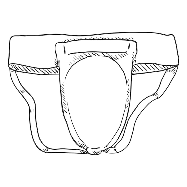 Vector Sketch Groin Guard for Martial Arts