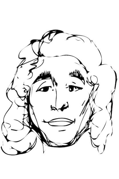 Vector vector sketch of a handsome young man