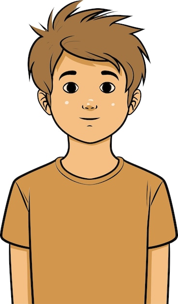 Vettore disegno vettoriale di un bambino felice, di un ragazzo giovanile.