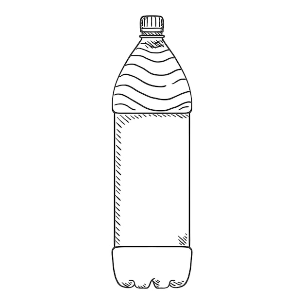 Illustrazione di schizzo di vettore grande bottiglia di plastica