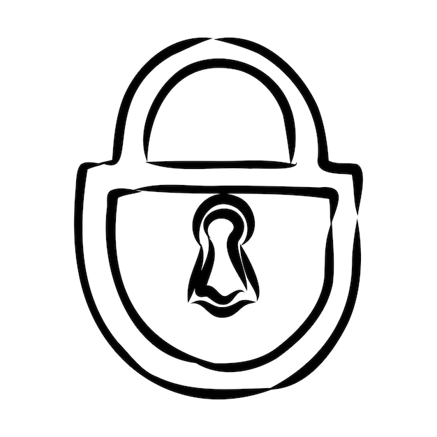 Vector sketch illustration  padlock padlock vector illustration