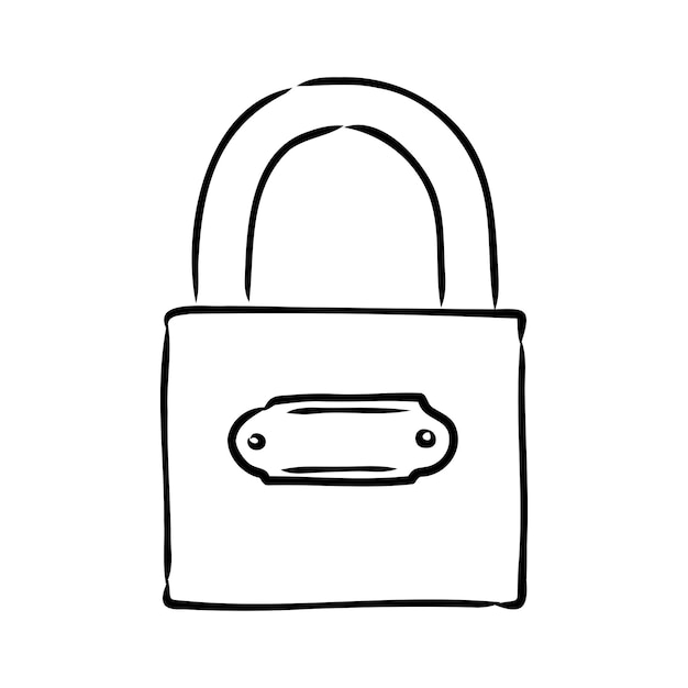 Vector sketch illustration  padlock padlock vector illustration