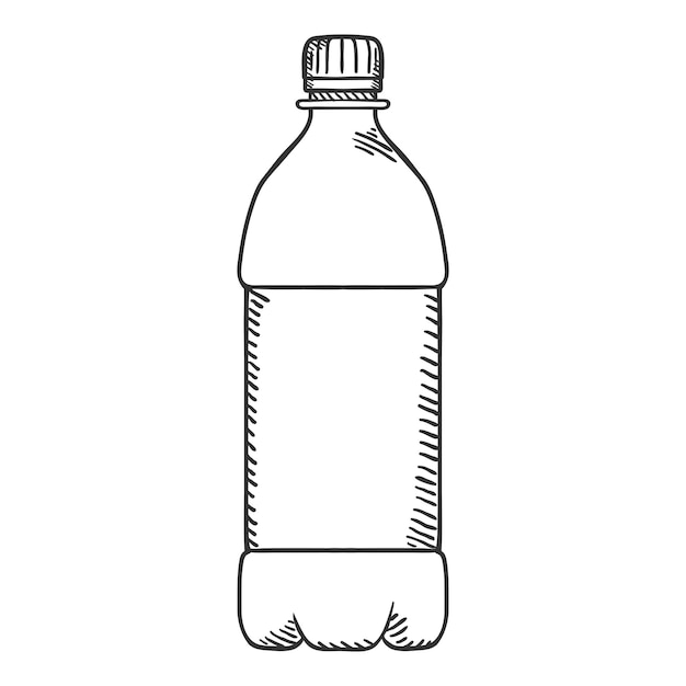 Vector sketch illustration small plastic bottle