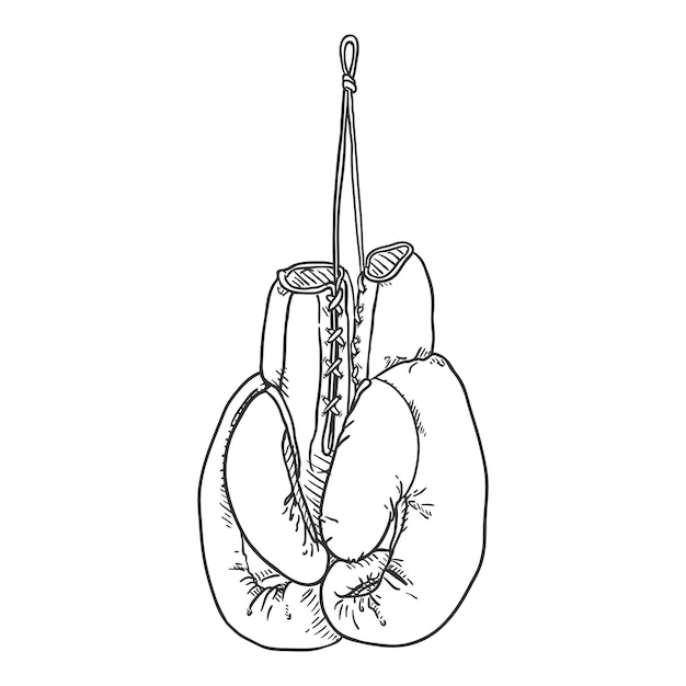 Vector Sketch Old Boxing Gloves