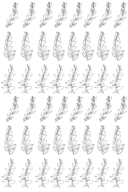 Vector sketch of a plant twig and leaves