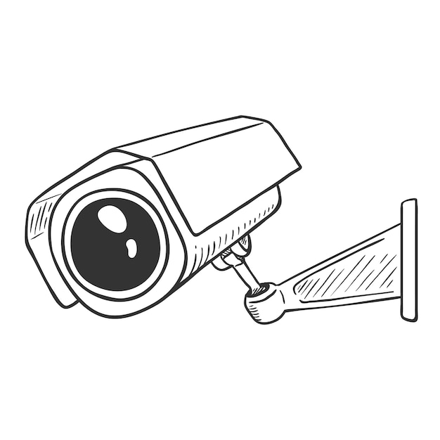 Vector vector sketch security camera cctv illustration