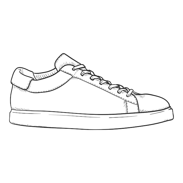 Vector Sketch Sneakers Smart Casual Shoes Illustration