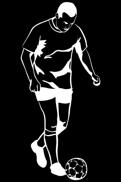 Vector sketch soccer soccer player in action