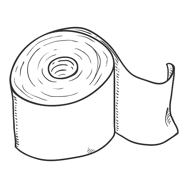 Vector vector sketch toilet paper