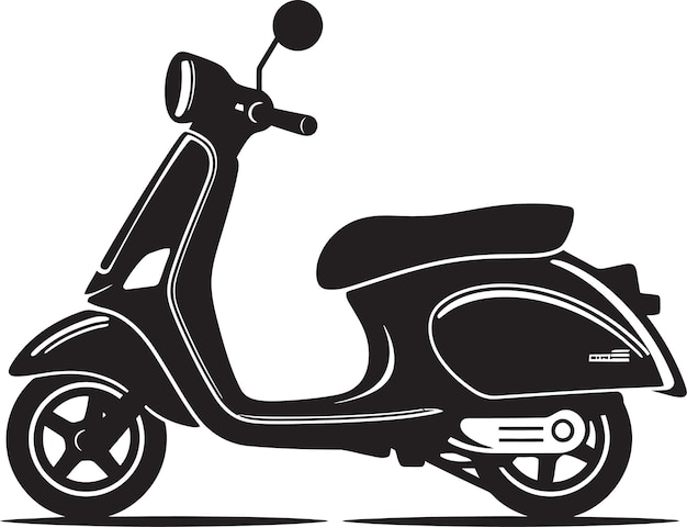 Vector Sketch Urban Mobility ScooterVector Design Retro stijl scooter