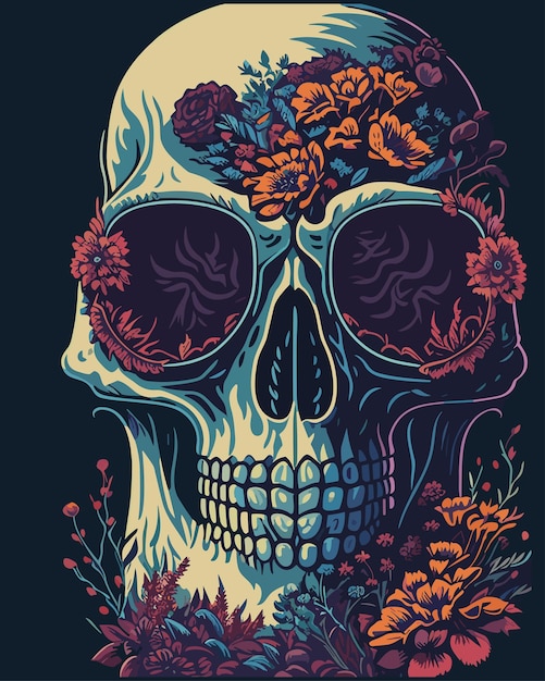 Vector skull head illustration