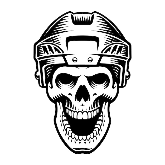 Vector skull in hockey helmet