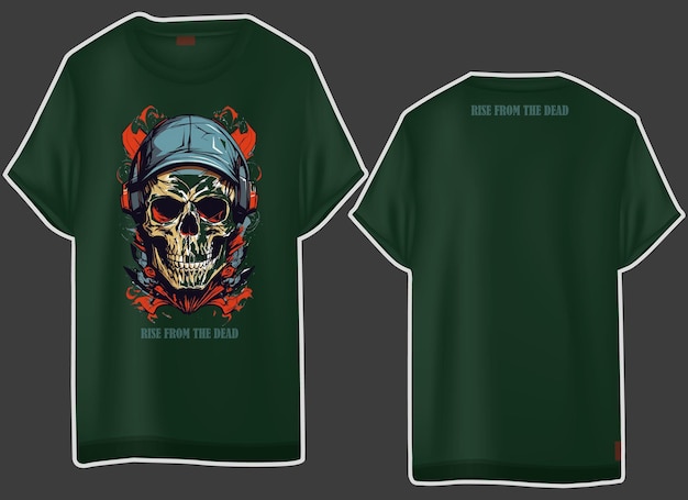vector skull mockup t shirt design