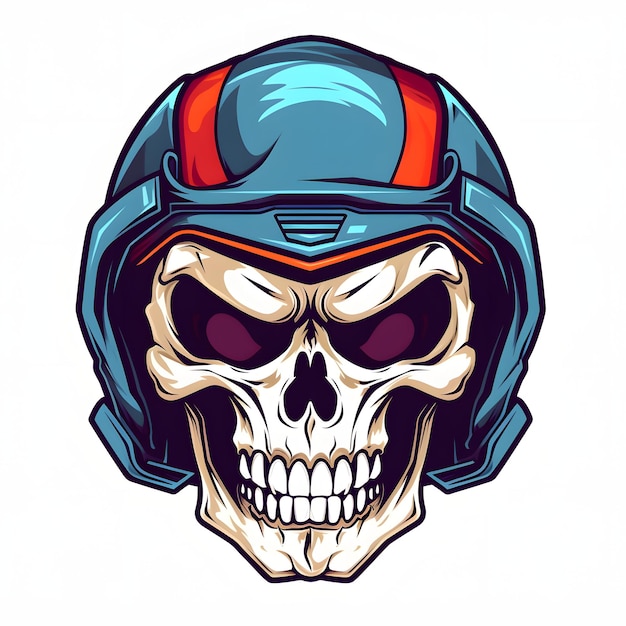 Vector vector skull in modern military helmet created with generative ai technology