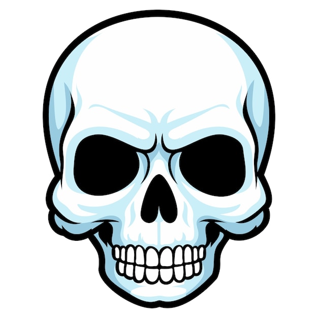 Vector vector skull with black outline halloween tattoo and stickers