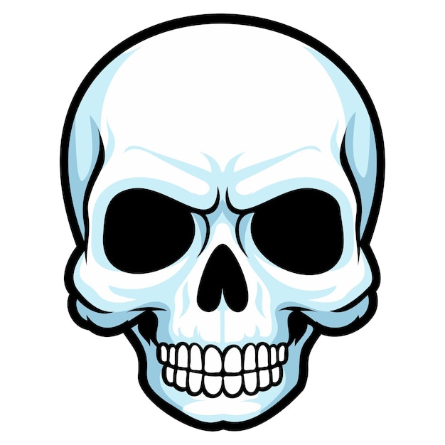 Vector vector skull with black outline halloween tattoo and stickers