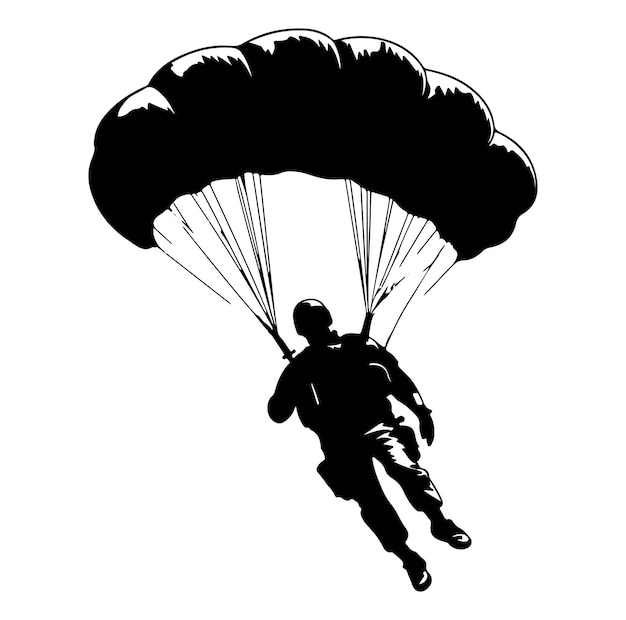 Vector skydiving silhouettes