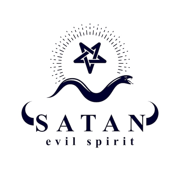 Vector slang gemaakt met een pentagram-symbool. Satan grafisch vectorembleem.