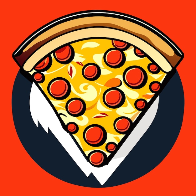 Vector slice of pizza cartoon vector illustration fast food concept isolated pepperoni vector