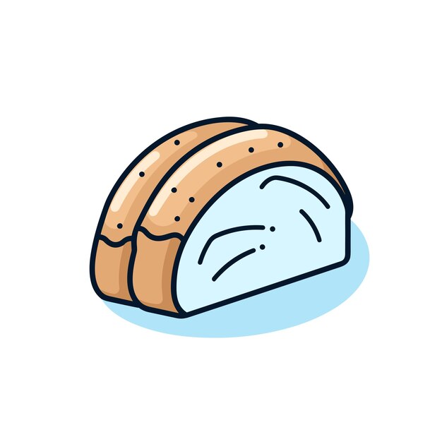 Vector vector of a sliced loaf of bread icon in a flat vector style