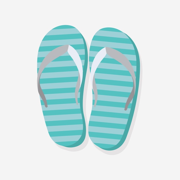 Vector vector slipper sandal icon in flat color style