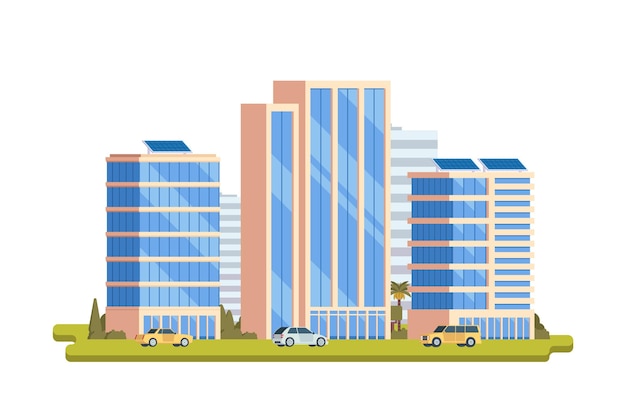 Vector Small business &amp; city building Illustration with flat design style