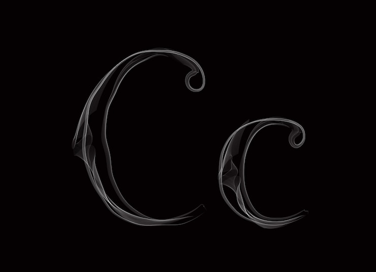 Vector vector smoke or haze letter font type, two letters