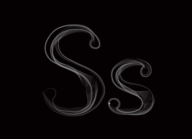 Vector vector smoke or haze letter font type two letters