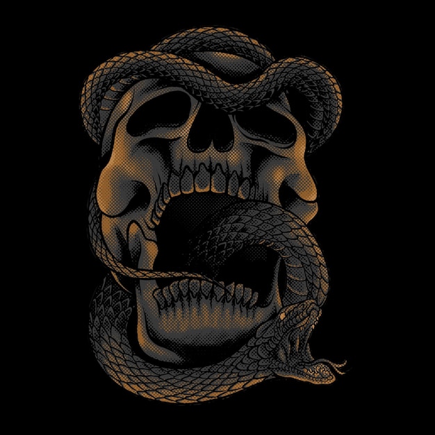 vector snake skull dark art illustration art