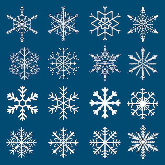 Vector sneeuwvlokken set