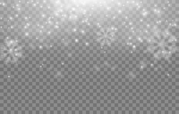 Vector snow. snow png. snow on an isolated transparent background. snowfall, blizzard, winter.