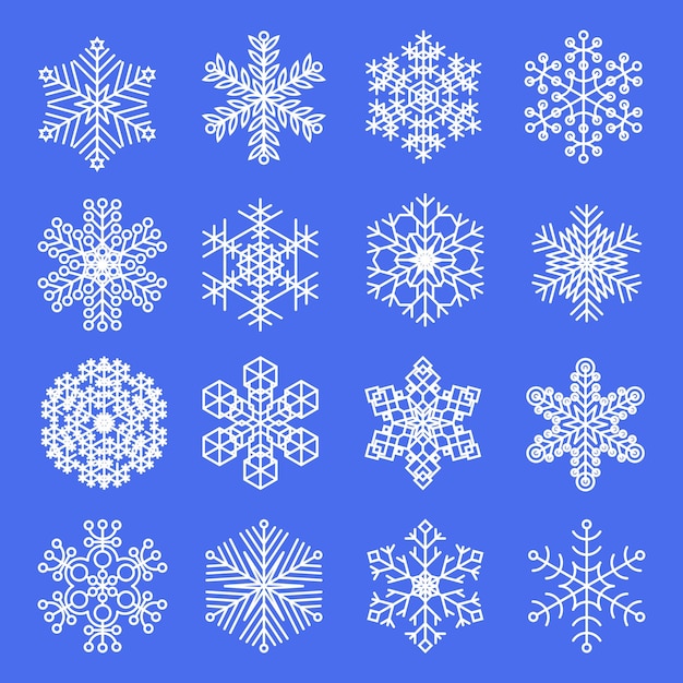 Vector snowflake set