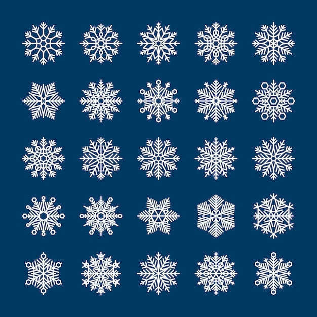 Vector snowflakes set for holiday winter invitations and backgrounds